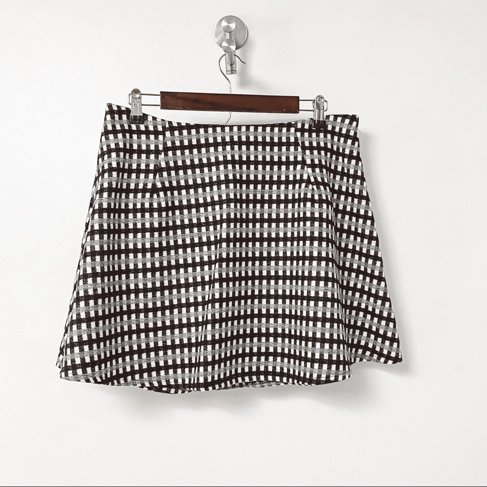 ASOS Casual Holiday Tennis Preppy Chic Plaid Flowy Mini Skirt Black White